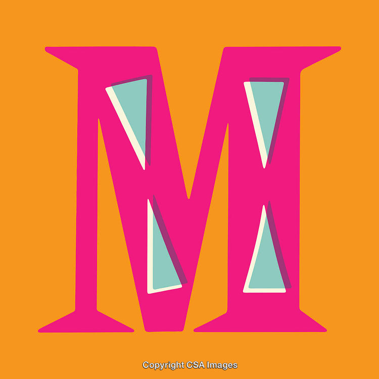 Vibrant Typography Featuring the Letter M on a Bright Background