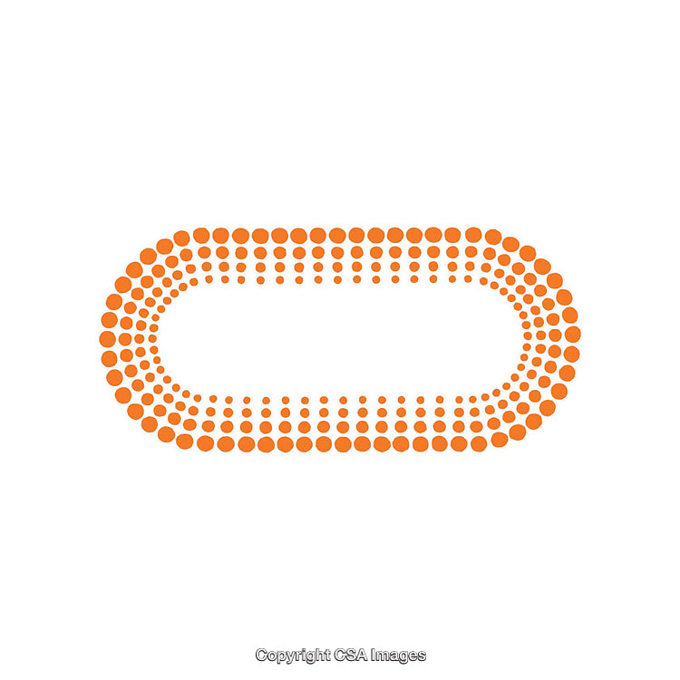 Orange Geometric Dot Pattern in Circular Design on White Background