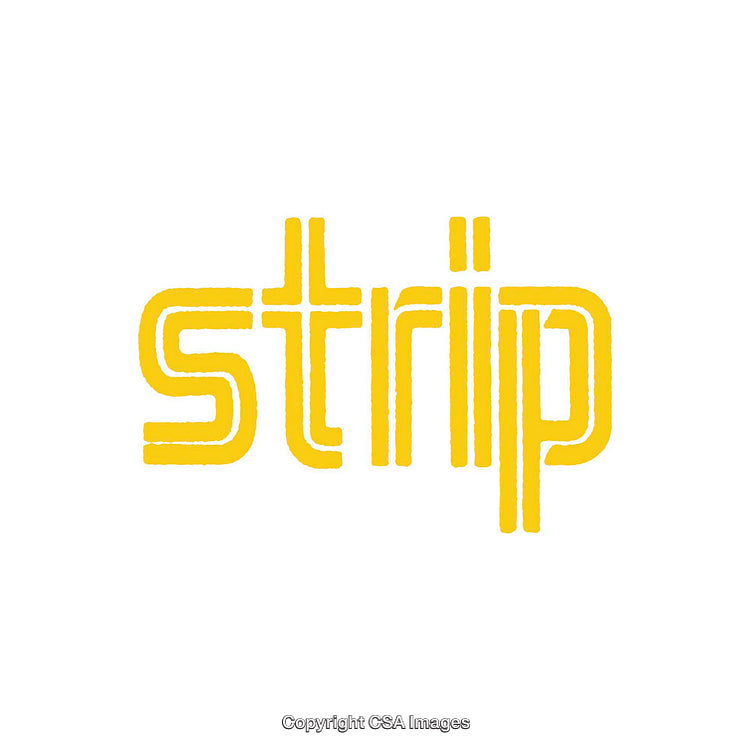 Bold Yellow Stylized Text Design on Simple White Background