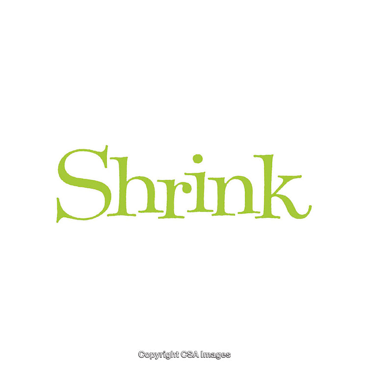 Minimalistic Design Featuring the Word 'Shrink' in Green Text