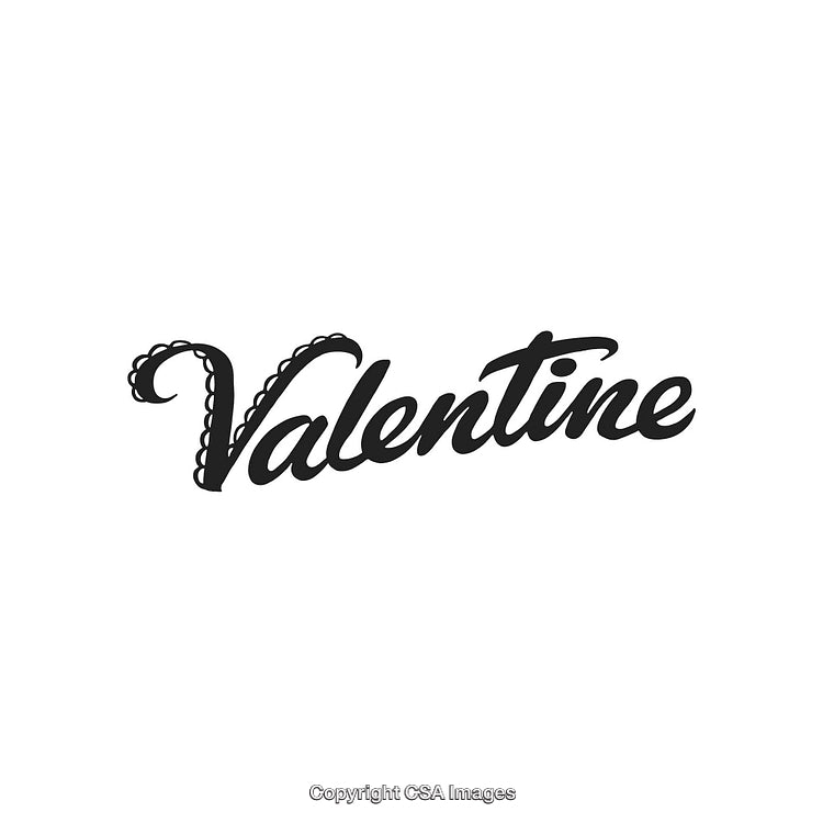 Elegant Script Typography Displaying the Word Valentine in Stylish Handwriting