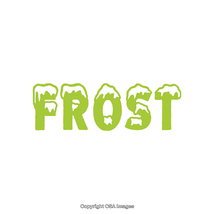 Green Text with Frosty Snow Effect Suggesting Winter