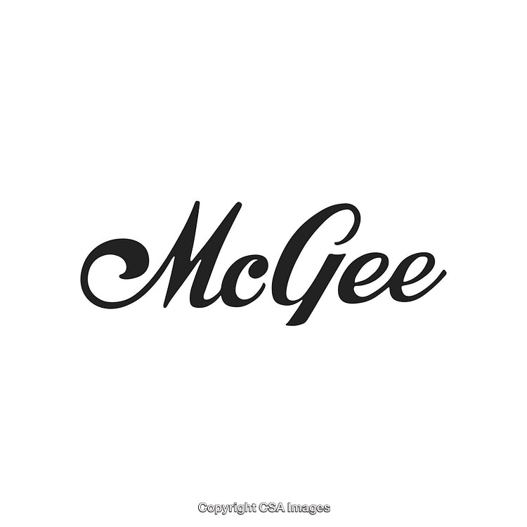 Elegant Black Script Text Displaying the Name McGee on a White Background