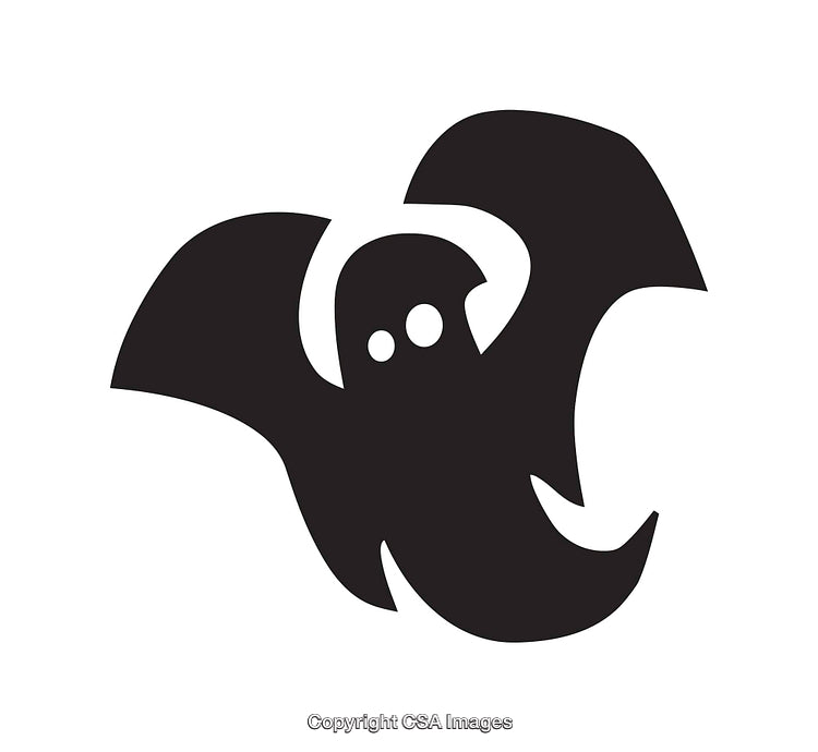 Black and White Ghost Icon Symbolizing Halloween and Spooky Themes