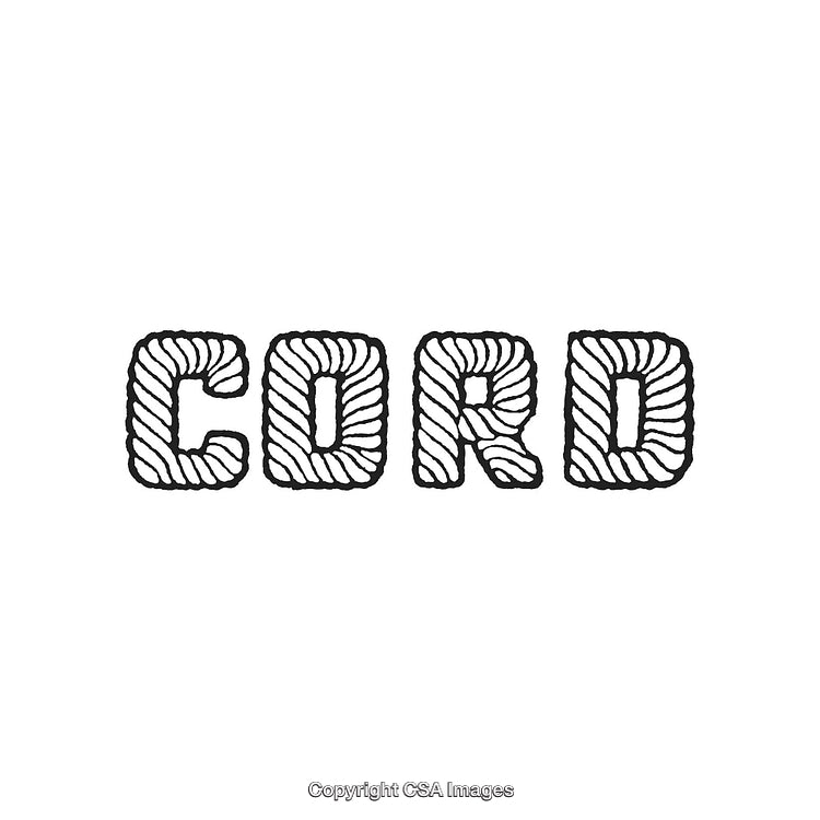 Text Sign Illustration Styled Like Rope Letters On White Background