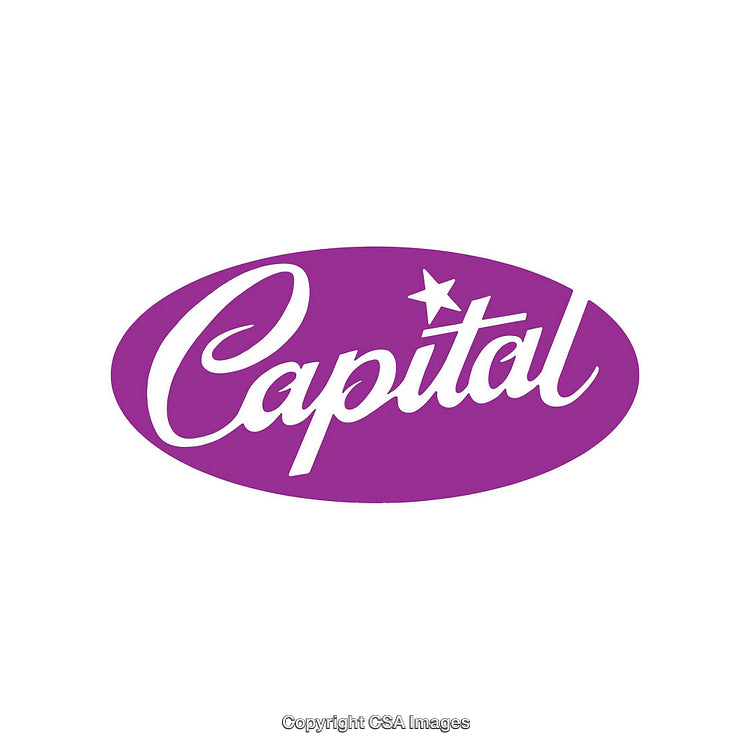 Purple Capital Logo with Stylized Text on White Background