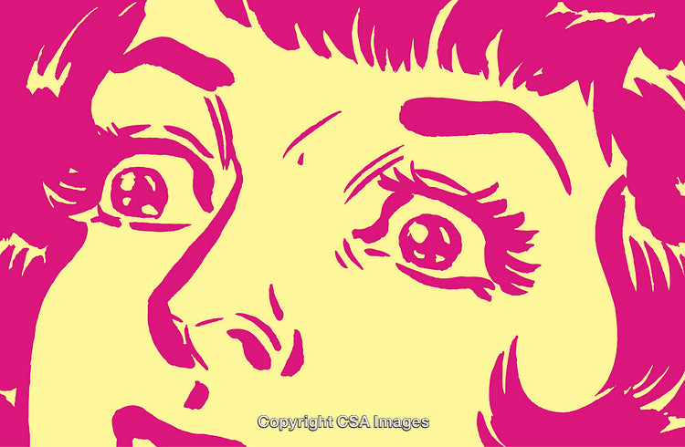 Pop Art Style Illustration of Surprised or Shocked Expression