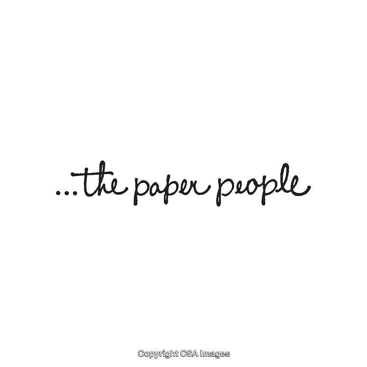 Artistic Handwritten Text Reading The Paper People on White Background