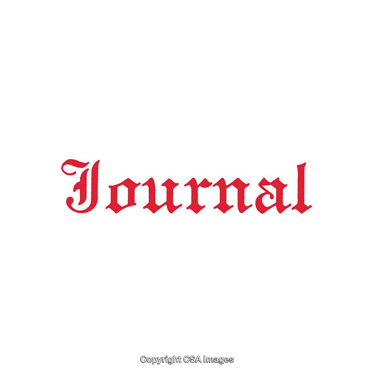 Elegant Red Calligraphy 'Journal' Word on Plain Background