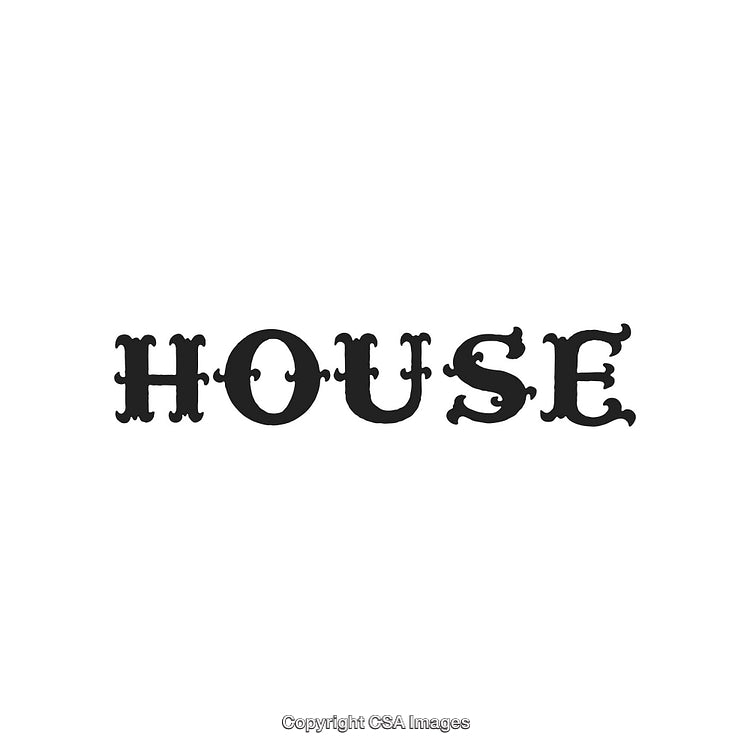 Creative Typographic Design Featuring the Word House With Puzzle Elements