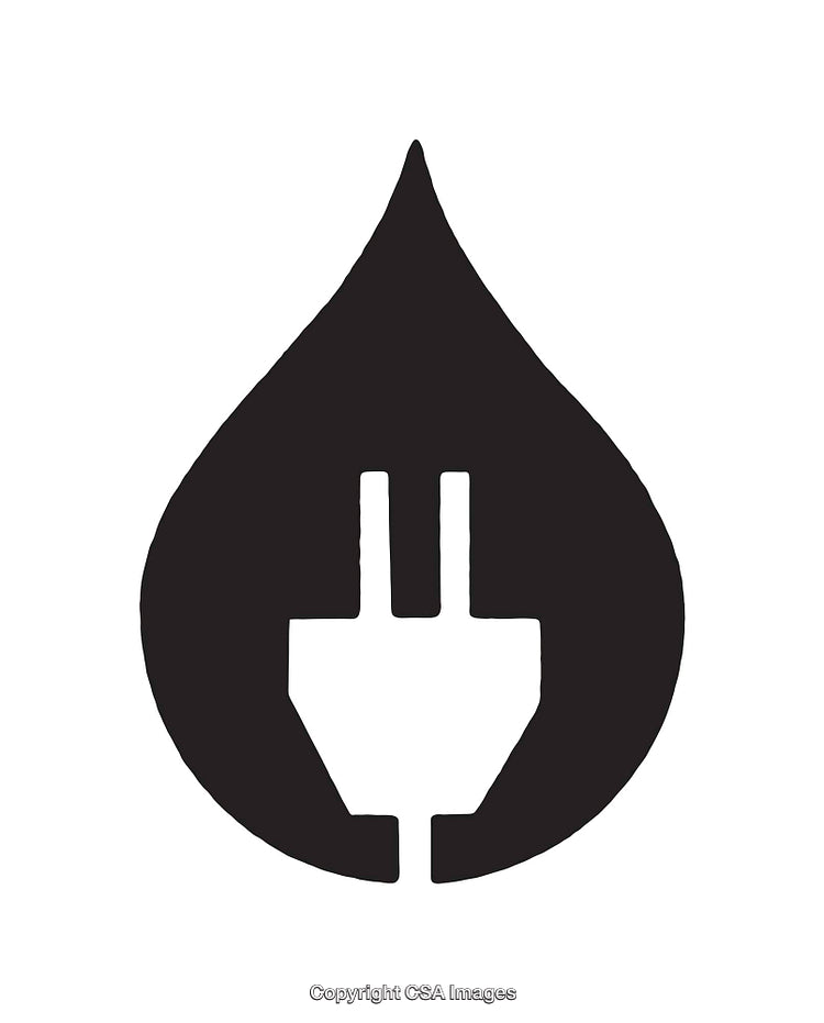 Minimalist Black And White Icon Merging Plug Symbol And Water Droplet