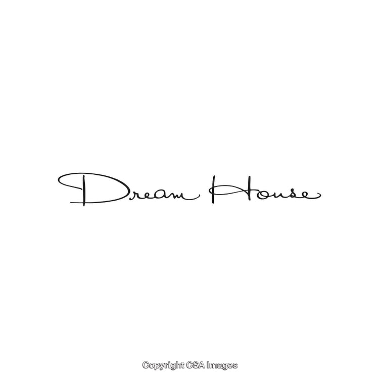 Elegant Calligraphy Text Displaying Dream House Concept in Minimal Style
