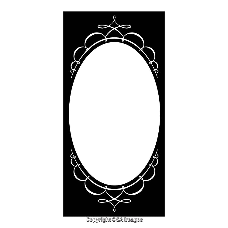 Elegant Black and White Oval Border With Decorative Elements