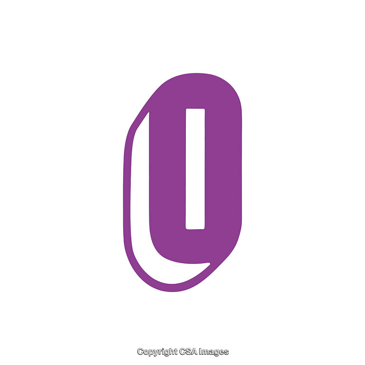 Purple Letter O Icon with Modern Design on White Background