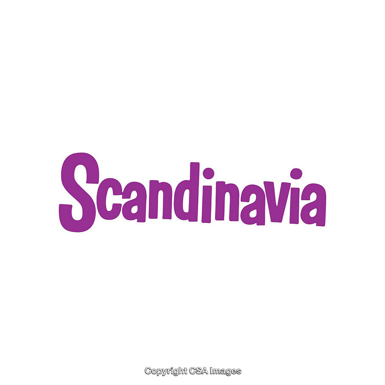 Purple Text Design Featuring the Word 'Scandinavia' on White Background