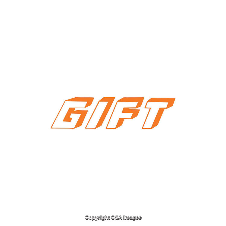 Bold Orange Gift Text with Modern Bold Typeface Design