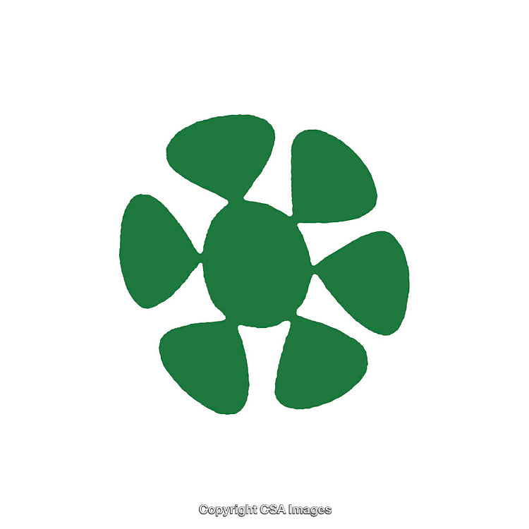 Minimalistic Green Floral Shape Design on White Background