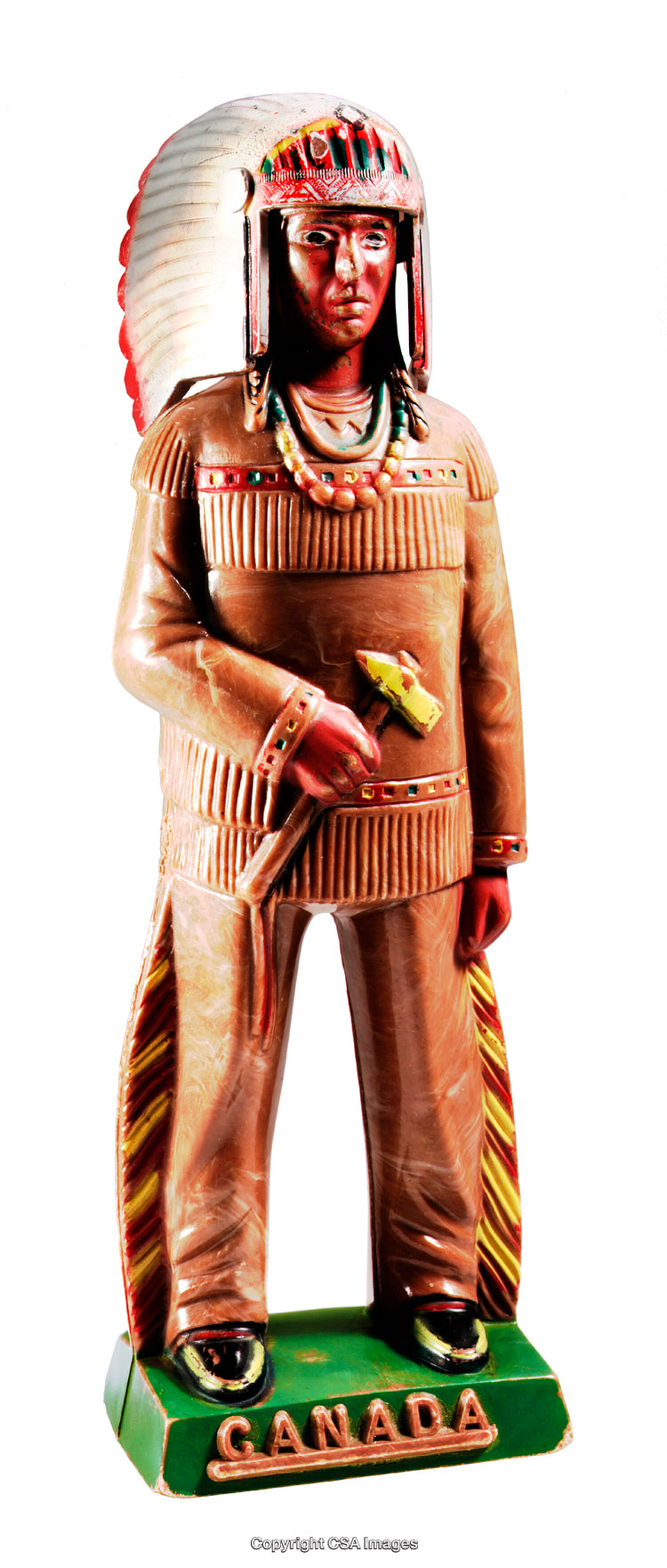 Decorative Figure Representing Cultural Heritage with Detailed Headdress and Sculpted Features