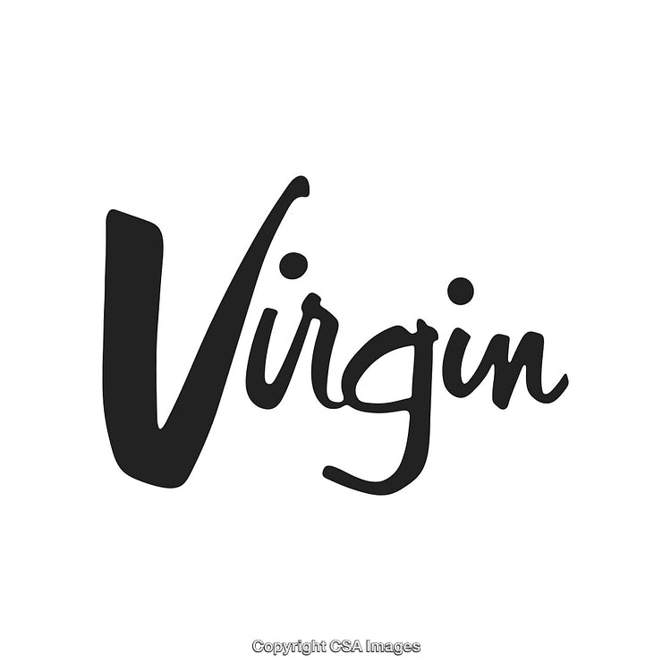 Stylish Handwritten Virgin Logo Design in Bold Black Ink on White Background