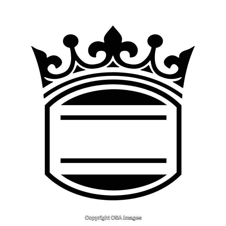 Elegant Black and White Crown Symbol With Bold Horizontal Lines