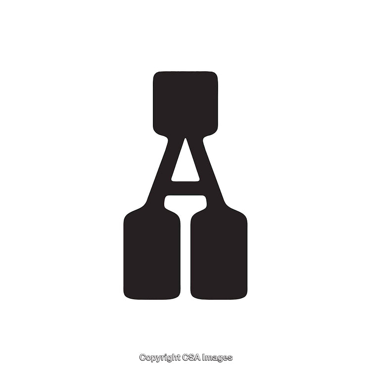 Abstract Letter A Represented in Minimalistic Black Icon Design