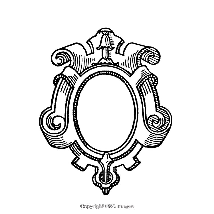 Ornate Vintage Black And White Border with Decorative Floral Design
