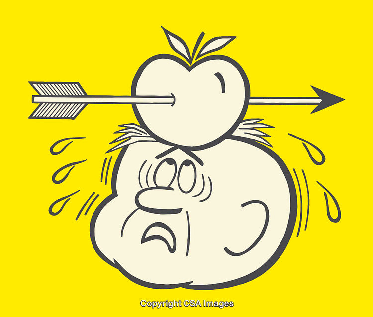 Humorous Comic Illustration of Person Displaying Comedic Nervous Expression