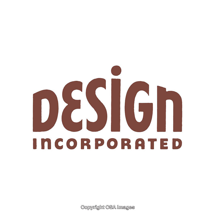 Design Incorporated Brown Logo In Bold Typography on White Background