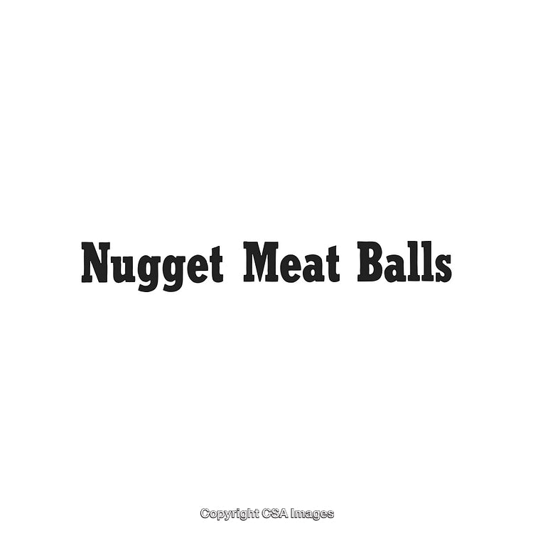 Typography Highlighting 'Nugget Meat Balls' Using Bold and Minimalistic Design Style