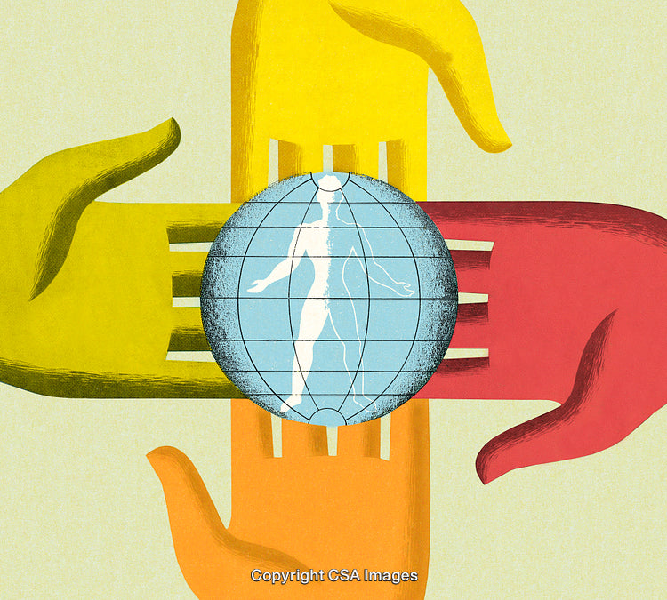 Diverse Hands with Globe Representing Unity and World Harmony