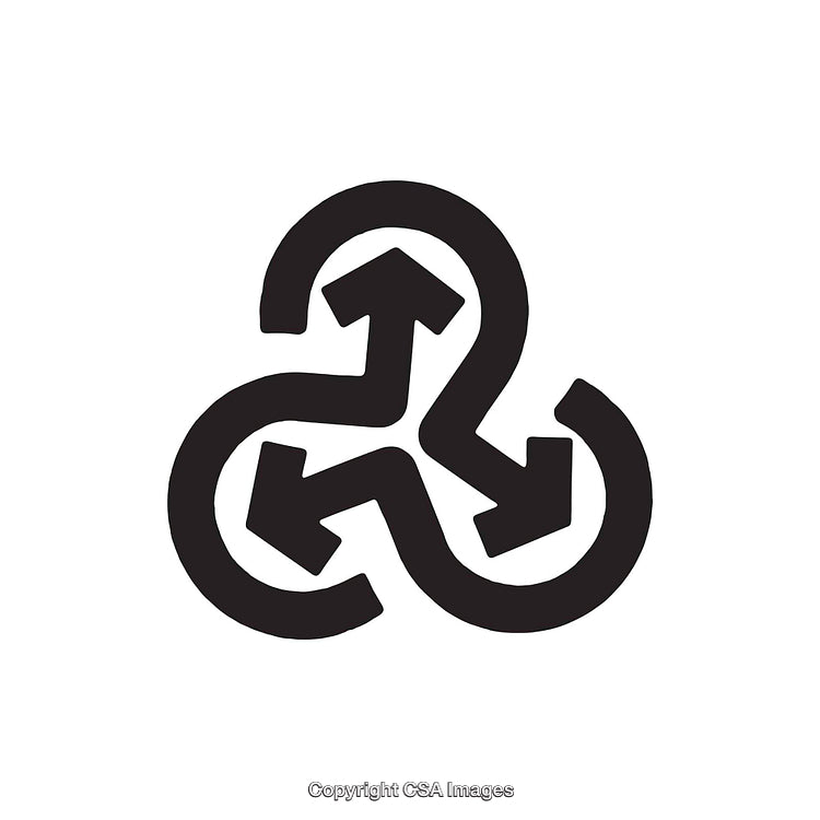 Black and White Abstract Arrow Loop Symbol Design