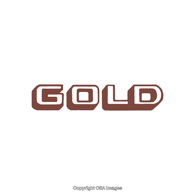 Gold Text Design with Minimalistic Style on White Background