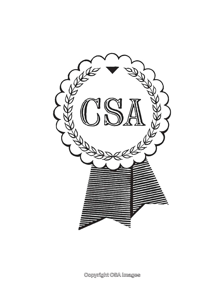 Black And White Line Art Illustration of Ribbon Emblem With Text