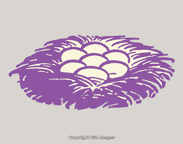 Abstract Purple Nest Line Art Design on Neutral Background
