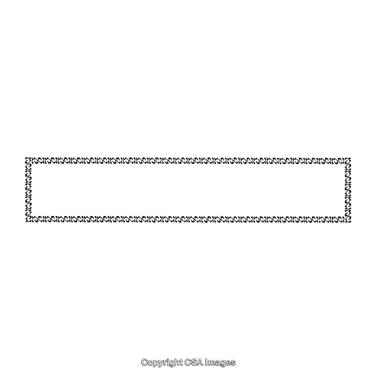 Black and White Decorative Border Element With Intricate Patterns