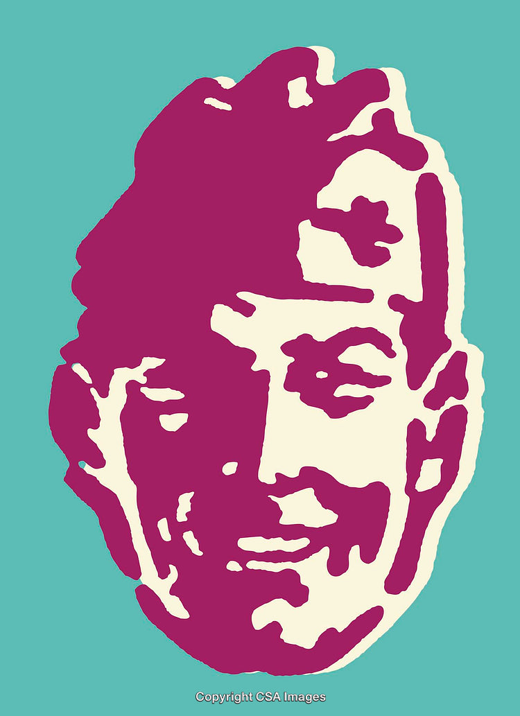Abstract Colorful Portrait Illustration with Bold Line Art Design