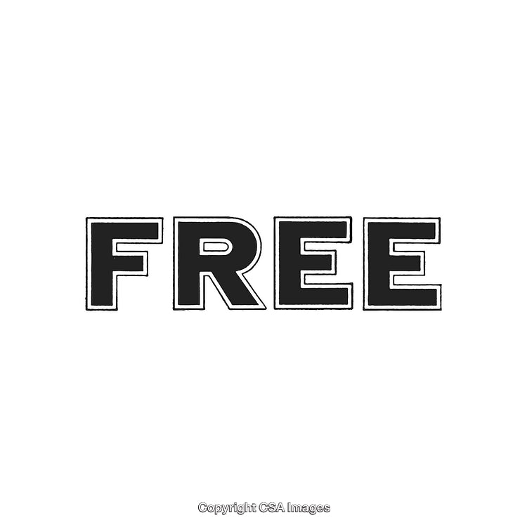 Black and White Bold Text Graphic Depicting the Word 'Free' on White Background