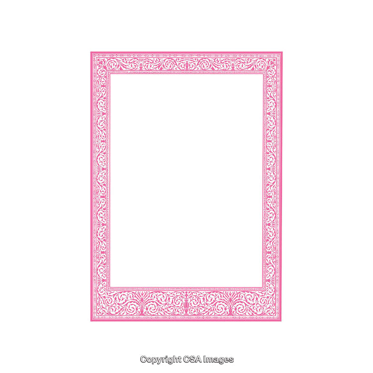 Elegant Pink Ornamental Border Design Featuring Intricate Floral Decorations