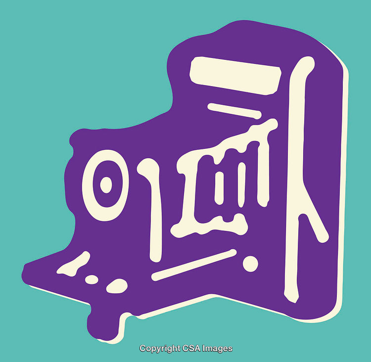 Colorful Abstract Representation of a Vintage Camera on a Vibrant Background
