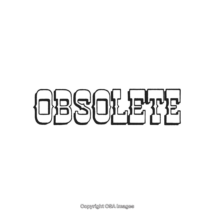 Grunge Styled Typography Featuring the Word 'OBSOLETE' With Vintage Aesthetic