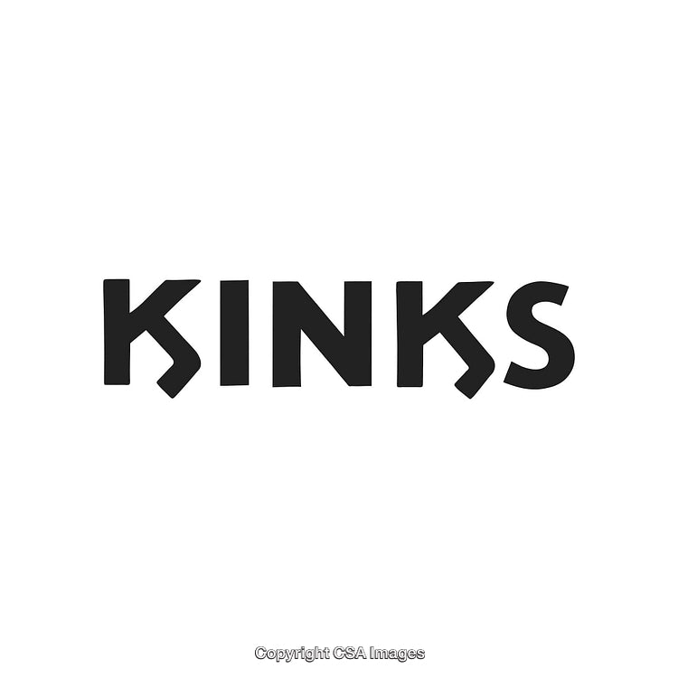 Abstract Black Text Art Featuring the Word 'Kinks' with Stylized Lettering
