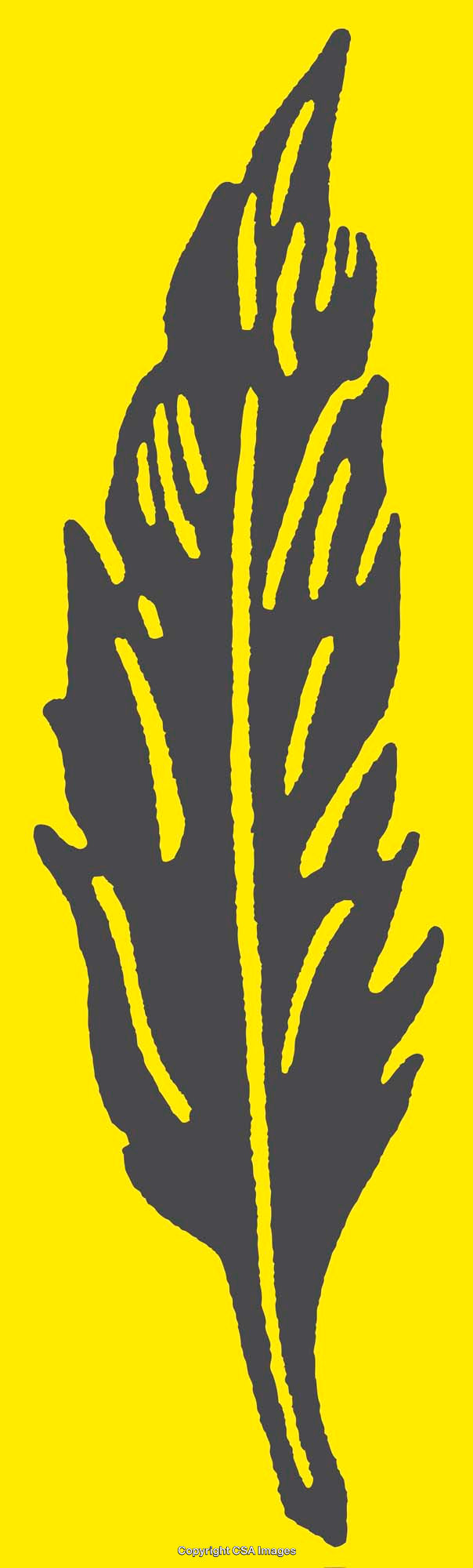 Abstract Leaf Illustration With Yellow Background in Unique Graphic Design Style