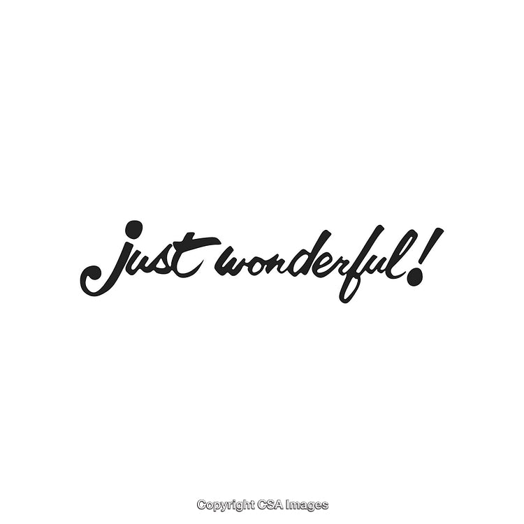 Modern Calligraphy Text Spelling 'Just Wonderful' in Black Script Font