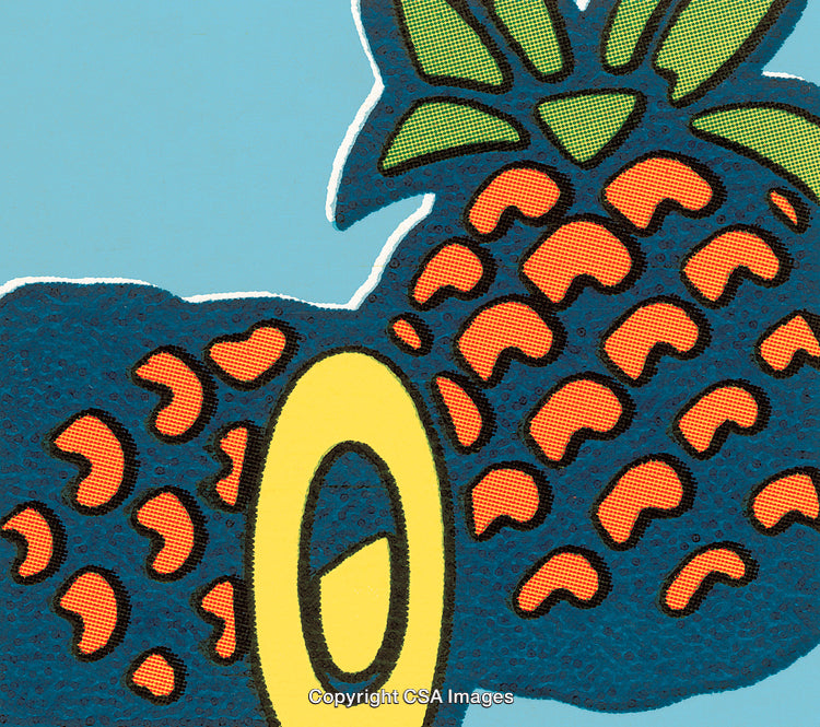 Stylized Artistic Representation of a Pineapple with Bright Colors