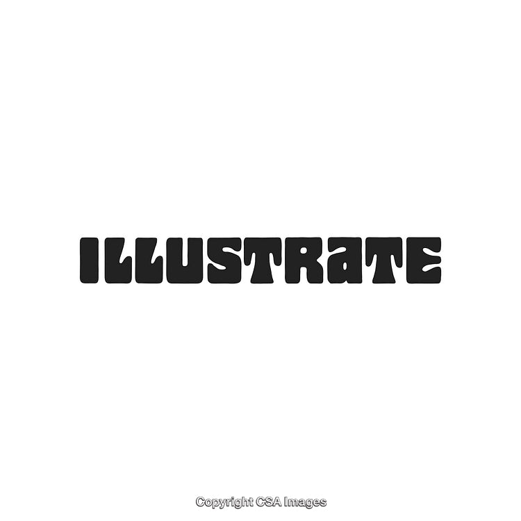 Retro Bold Typography Illustration Featuring the Word Illustrate in Capital Letters