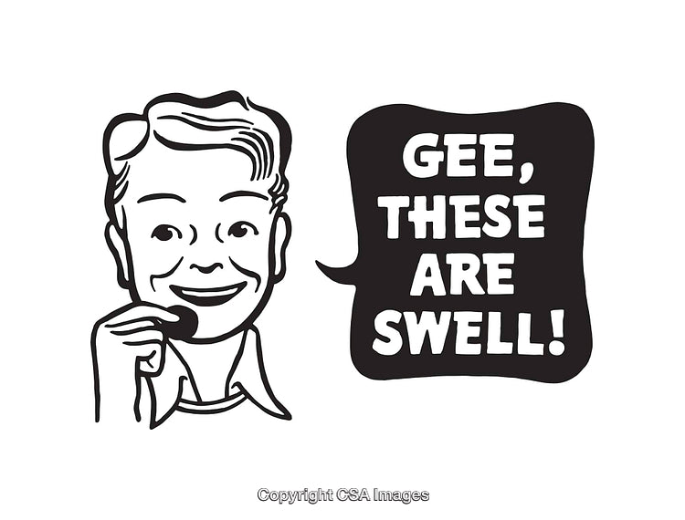 Retro Black and White Illustration of a Cheerful Man with Expression