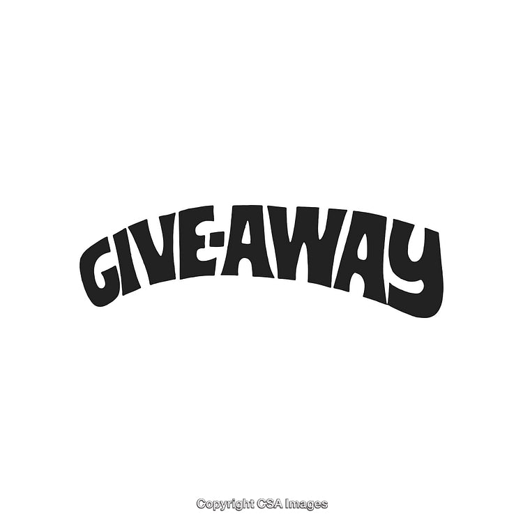 Bold Text Displaying Giveaway Promotion in Black Stylized Lettering