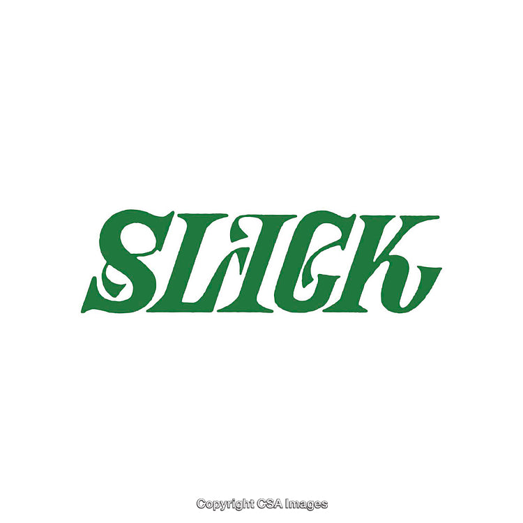 Green Typographic Word 'Slick' on Clean White Background