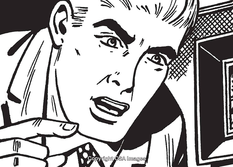 Retro Style Illustration of a Man Expressing Surprise or Shock