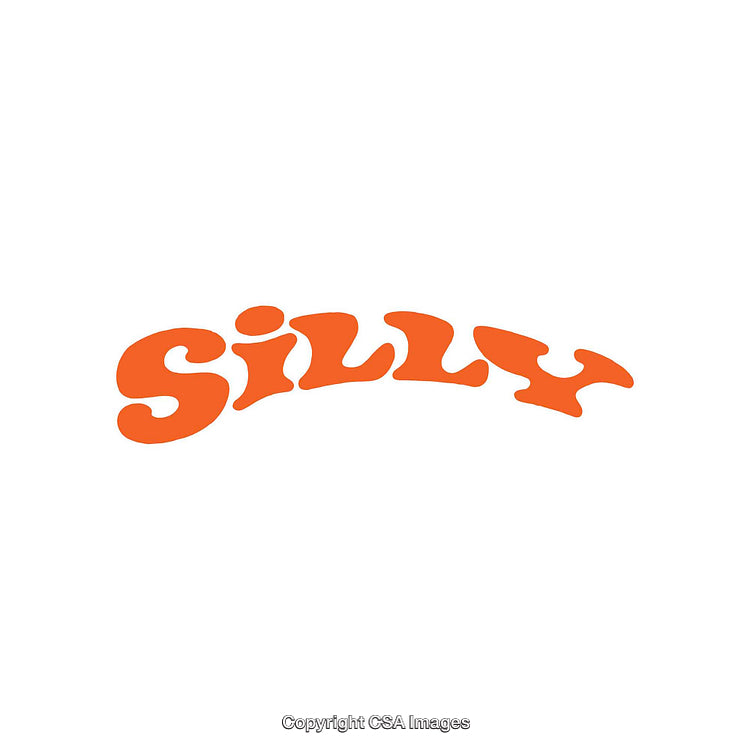 Playful Retro Typography Featuring the Word Silly in Bold Orange Font
